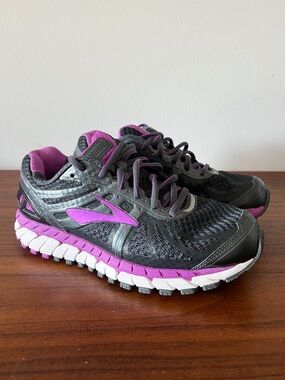 Brooks Ariel 16 Running Shoes Gray Purple Mesh Extra Wide Women's Size 7